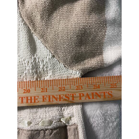 Patchwork Knit Cardigan Button Top Sz XL Cottagecore Boho Romantic Farmhouse - Picture 10 of 12